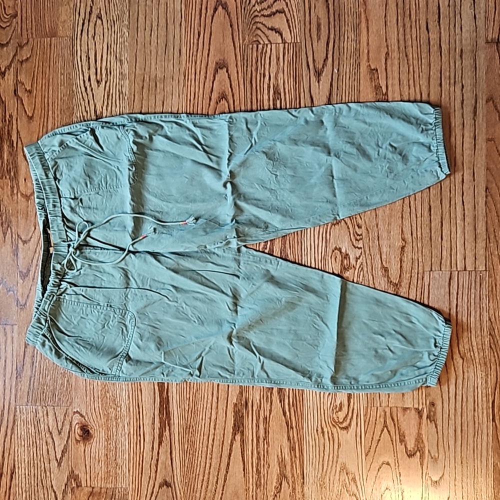 MATILDA JANE Casual Olive Green Pants with Drawstring Waist, Size XL